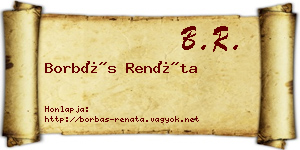 Borbás Renáta névjegykártya